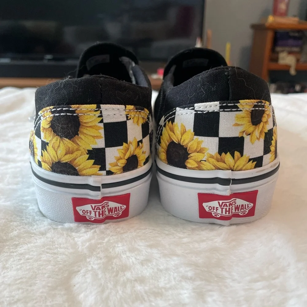 Vans Sunflower Checkered Slip-On Sneakers Size 8 - Picture 4 of 5